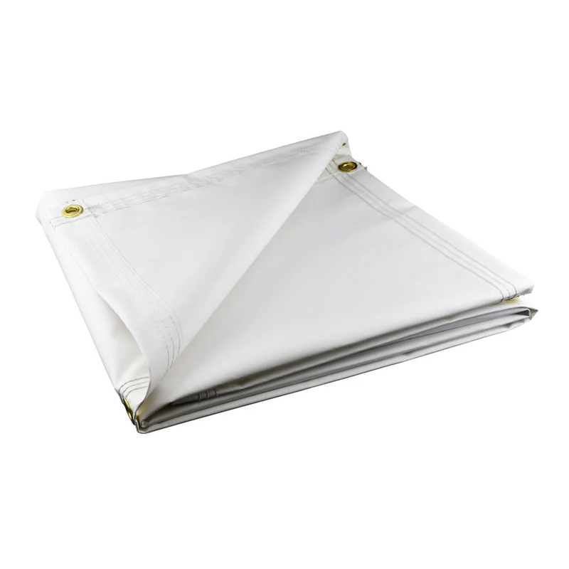 HEAVY DUTY WHITE VINYL TARPS - 18 OZ